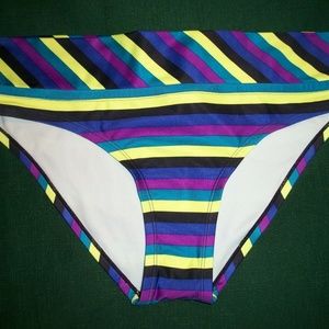 NIKE Blue Purple & Green EPIC Stripe Bikini Bottom
